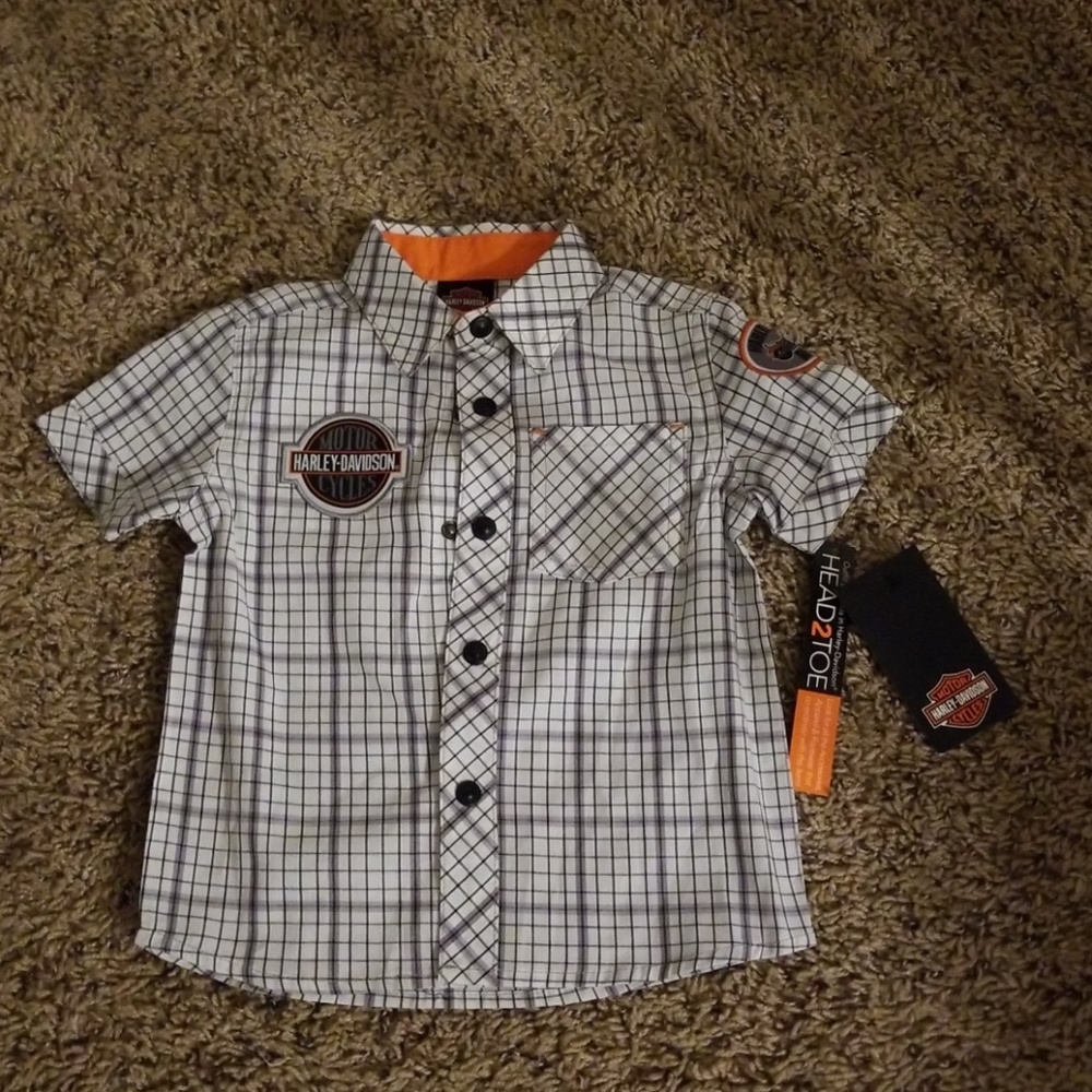 NWT 18 Month Harley Davidson Snap Up Shirt